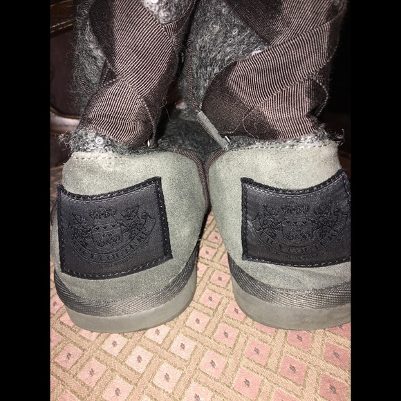 Juicy Couture gray sequin bow boots - Picture 4 of 5